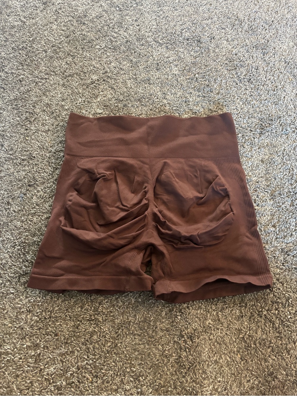 High-Waist Scrunch Back Women's Shorts in Brown